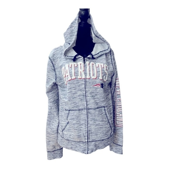 NEW ENGLAND PATRIOTS Women's Space-Dye Full-Zip Fleece Hoodie size M - Picture 3 of 16